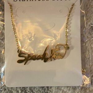 New. SPEAK NOW Taylor Swift album necklace. Stainless steel in gold.